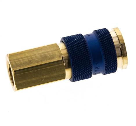 Messing DN 7.2 (Euro) Blau-kodierte Luftkupplung Muffe G 1/4 Zoll Innengewinde