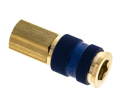Messing DN 7.2 (Euro) Blau-kodierte Luftkupplung Muffe G 1/4 Zoll Innengewinde