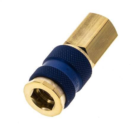 Messing DN 7.2 (Euro) Blau-kodierte Luftkupplung Muffe G 1/4 Zoll Innengewinde