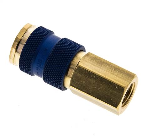 Messing DN 7.2 (Euro) Blau-kodierte Luftkupplung Muffe G 1/4 Zoll Innengewinde