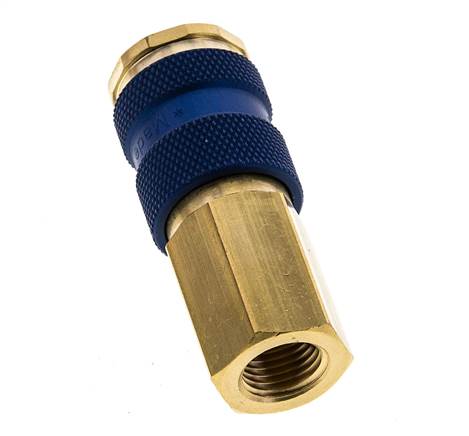 Messing DN 7.2 (Euro) Blau-kodierte Luftkupplung Muffe G 1/4 Zoll Innengewinde