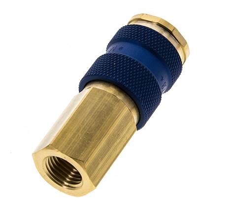 Messing DN 7.2 (Euro) Blau-kodierte Luftkupplung Muffe G 1/4 Zoll Innengewinde