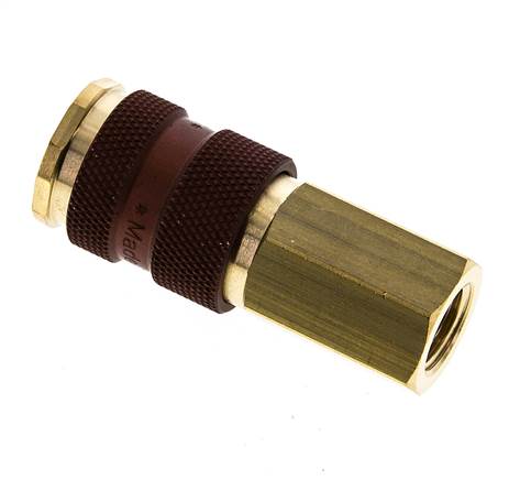 Messing DN 7.2 (Euro) Braun-kodierte Luftkupplung Muffe G 1/4 Zoll Innengewinde