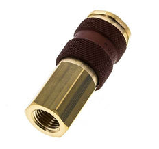 Messing DN 7.2 (Euro) Braun-kodierte Luftkupplung Muffe G 1/4 Zoll Innengewinde