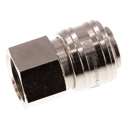 Messing vernickelt DN 7.2 (Euro) Luftkupplung Muffe G 1/4 Zoll Innengewinde