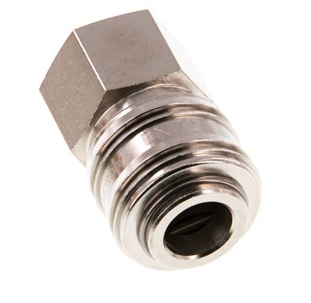 Messing vernickelt DN 7.2 (Euro) Luftkupplung Muffe G 1/4 Zoll Innengewinde
