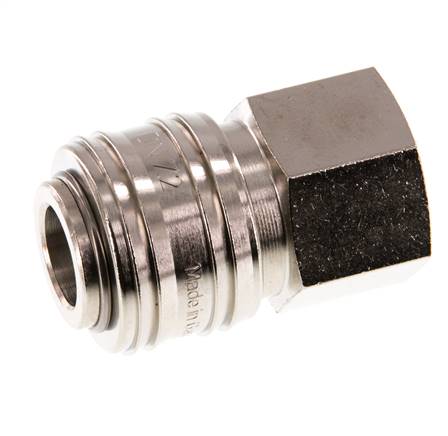 Messing vernickelt DN 7.2 (Euro) Luftkupplung Muffe G 1/4 Zoll Innengewinde