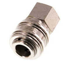 Messing vernickelt DN 7.2 (Euro) Luftkupplung Muffe G 3/8 Zoll Innengewinde