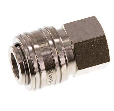 Messing vernickelt DN 7.2 (Euro) Luftkupplung Muffe G 3/8 Zoll Innengewinde