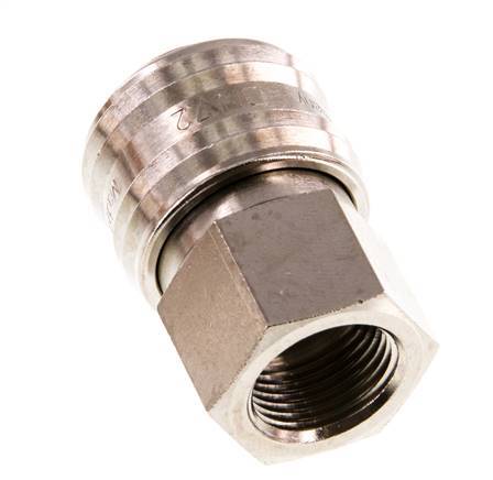 Messing vernickelt DN 7.2 (Euro) Luftkupplung Muffe G 3/8 Zoll Innengewinde