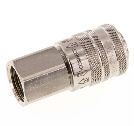 Messing vernickelt DN 7.8 Sicherheitsluftkupplung Muffe G 1/2 Zoll Innengewinde