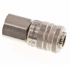 Messing vernickelt DN 7.8 Sicherheitsluftkupplung Muffe G 1/2 Zoll Innengewinde
