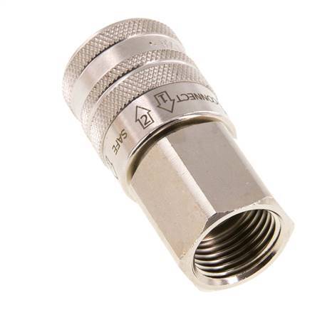 Messing vernickelt DN 7.8 Sicherheitsluftkupplung Muffe G 1/2 Zoll Innengewinde