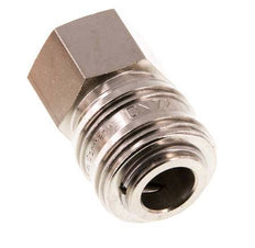 Messing vernickelt DN 7,2 (Euro) Luftkupplung Muffe G 1/2 Zoll Innengewinde Doppelabsperrung
