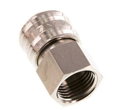 Messing vernickelt DN 7,2 (Euro) Luftkupplung Muffe G 1/2 Zoll Innengewinde Doppelabsperrung