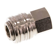 Messing vernickelt DN 7,2 (Euro) Luftkupplung Muffe G 1/4 Zoll Innengewinde Doppelabsperrung