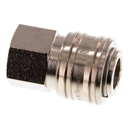 Nickel-plated Brass DN 7.2 (Euro) Air Coupling Socket G 3/8 inch Female Double Shut-Off