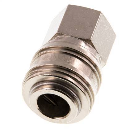 Nickel-plated Brass DN 7.2 (Euro) Air Coupling Socket G 3/8 inch Female Double Shut-Off