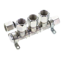 Steel DN 7.2 (Euro) Air Coupling Socket G 1/2 inch Female 3-way