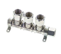 Steel DN 7.2 (Euro) Air Coupling Socket G 1/2 inch Female 3-way