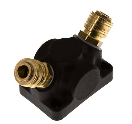 Messing/Kunststoff DN 7.2 (Euro) Luftkupplung Muffe G 1/2 Zoll Innengewinde Wandmontage 2-Wege