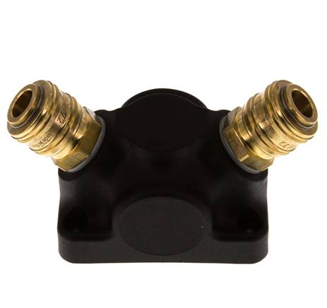 Messing/Kunststoff DN 7.2 (Euro) Luftkupplung Muffe G 1/2 Zoll Innengewinde Wandmontage 2-Wege