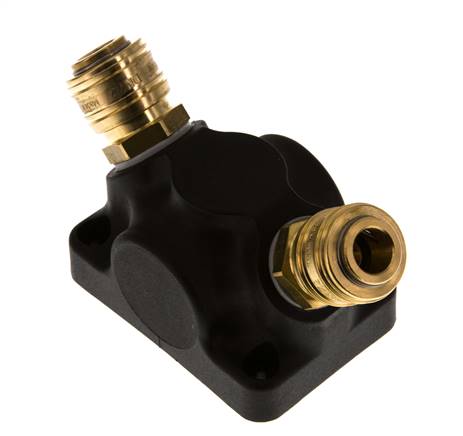 Messing/Kunststoff DN 7.2 (Euro) Luftkupplung Muffe G 1/2 Zoll Innengewinde Wandmontage 2-Wege
