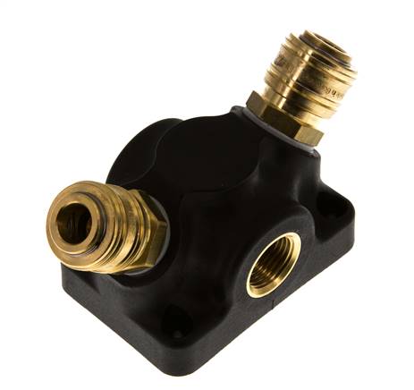 Messing/Kunststoff DN 7.2 (Euro) Luftkupplung Muffe G 1/2 Zoll Innengewinde Wandmontage 2-Wege