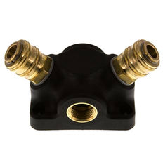 Messing/Kunststoff DN 7.2 (Euro) Luftkupplung Muffe G 1/2 Zoll Innengewinde Wandmontage 2-Wege