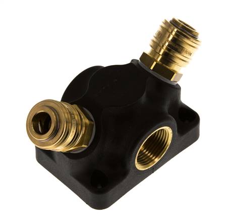 Messing/Kunststoff DN 7.2 (Euro) Luftkupplung Muffe G 3/4 Zoll Innengewinde Wandmontage 2-Wege