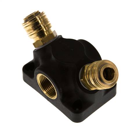 Messing/Kunststoff DN 7.2 (Euro) Luftkupplung Muffe G 3/4 Zoll Innengewinde Wandmontage 2-Wege
