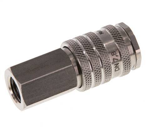 Edelstahl DN 7.8 Luftkupplung Muffe G 1/4 Zoll Innengewinde Doppelabsperrung