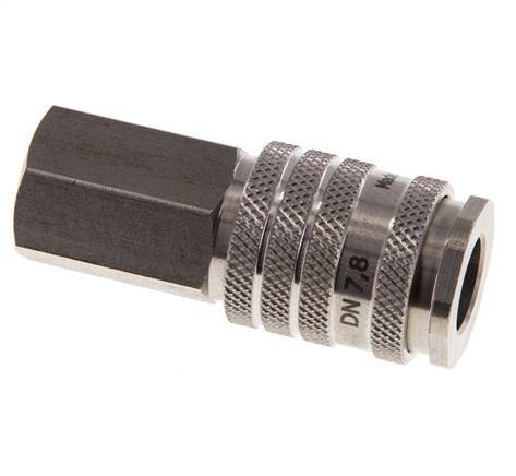 Edelstahl DN 7.8 Luftkupplung Muffe G 1/4 Zoll Innengewinde Doppelabsperrung