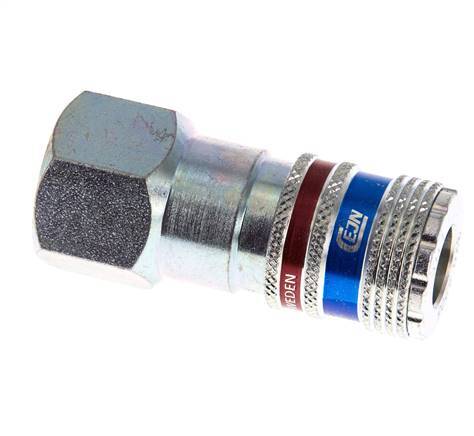 Stahl/Messing DN 7,6 (7,2 Euro) Sicherheitsluftkupplung Muffe G 1/2 Zoll Innengewinde