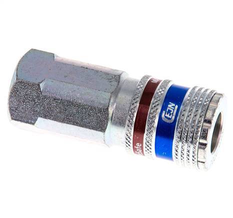 Stahl/Messing DN 7,6 (7,2 Euro) Sicherheitsluftkupplung Muffe G 3/8 Zoll Innengewinde