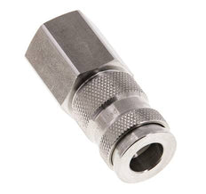 Edelstahl 316L DN 7.8 Luftkupplung Muffe G 1/2 Zoll Innengewinde Doppelabsperrung