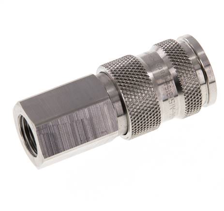 Edelstahl 316L DN 7.8 Luftkupplung Muffe G 1/4 Zoll Innengewinde Doppelabsperrung
