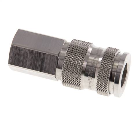 Edelstahl 316L DN 7.8 Luftkupplung Muffe G 1/4 Zoll Innengewinde Doppelabsperrung