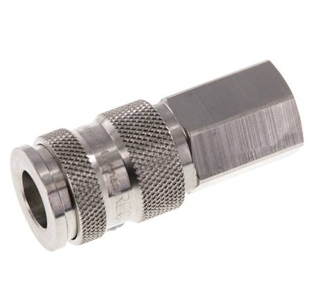 Edelstahl 316L DN 7.8 Luftkupplung Muffe G 1/4 Zoll Innengewinde Doppelabsperrung