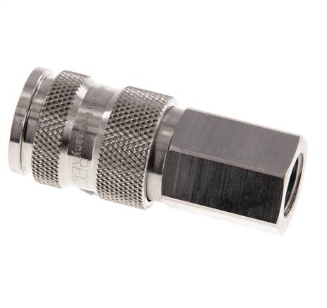 Edelstahl 316L DN 7.8 Luftkupplung Muffe G 1/4 Zoll Innengewinde Doppelabsperrung