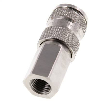 Edelstahl 316L DN 7.8 Luftkupplung Muffe G 1/4 Zoll Innengewinde Doppelabsperrung