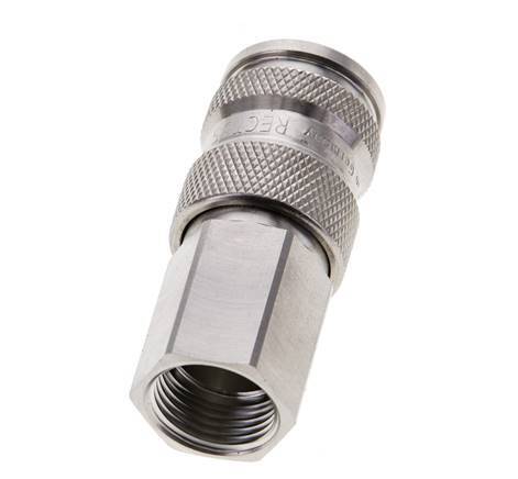 Stainless Steel 316L DN 7.8 Air Coupling Socket G 3/8 inch Female Double Shut-Off