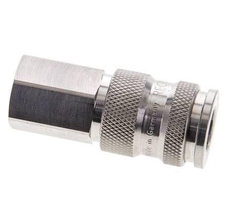 Stainless Steel 316L DN 7.8 Air Coupling Socket G 3/8 inch Female Double Shut-Off