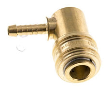 Messing DN 7,2 (Euro) Luftkupplungsmuffe 6 mm Schlauchsäule 90-deg