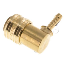 Messing DN 7,2 (Euro) Luftkupplungsmuffe 6 mm Schlauchsäule 90-deg
