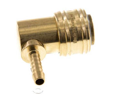 Messing DN 7,2 (Euro) Luftkupplungsmuffe 6 mm Schlauchsäule 90-deg