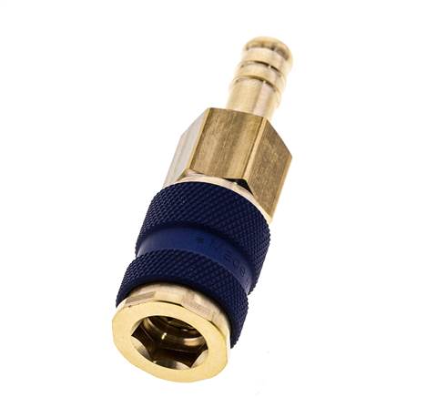Messing DN 7.2 (Euro) Blau kodierte Luftkupplungsmuffe 9 mm Schlauchpfeiler