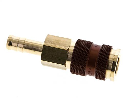 Messing DN 7.2 (Euro) Braun kodierte Luftkupplungsmuffe 9 mm Schlauchpfeiler