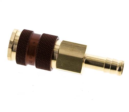 Messing DN 7.2 (Euro) Braun kodierte Luftkupplungsmuffe 9 mm Schlauchpfeiler