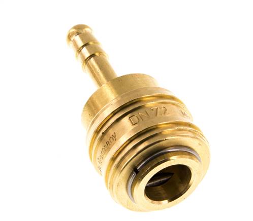 Messing DN 7,2 (Euro) Luftkupplungsmuffe 6 mm Schlauchsäule Doppelabsperrung